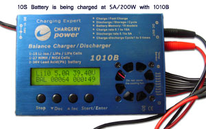 10S battery being charged at 5A 200W